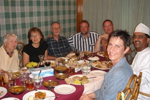 Geologists having a final dinner